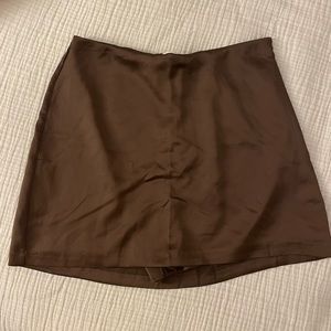 Abercrombie Brown Satin Mini Skort